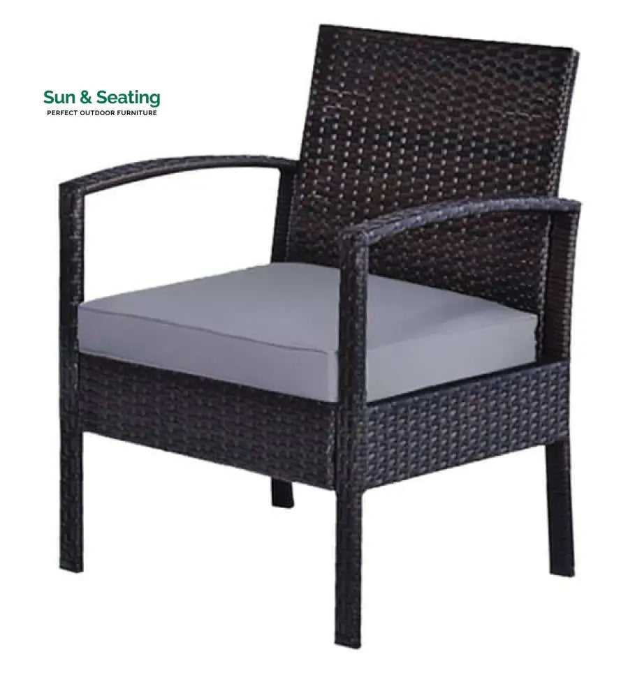 Gaetano Outdoor Sofa Set 2 Seater 2 Single seater and 1 Center Table (Black) Sofa Sets