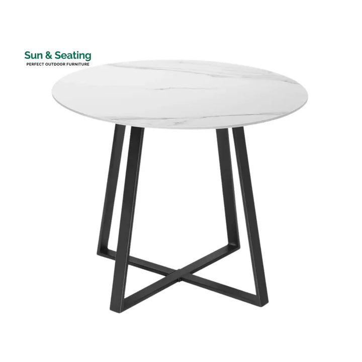 Galilea 5-Piece Outdoor Patio Dining Set with Rope Chairs &amp; Marble-Top Table Dining Set