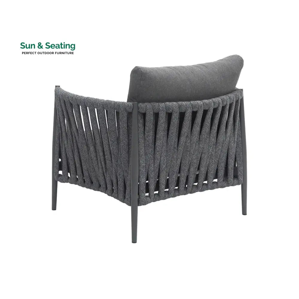 Gallo Outdoor Sofa Set 3 Seater 2 Single seater and 1 Center Table (Grey) Braided &amp; Rope Sofa Sets