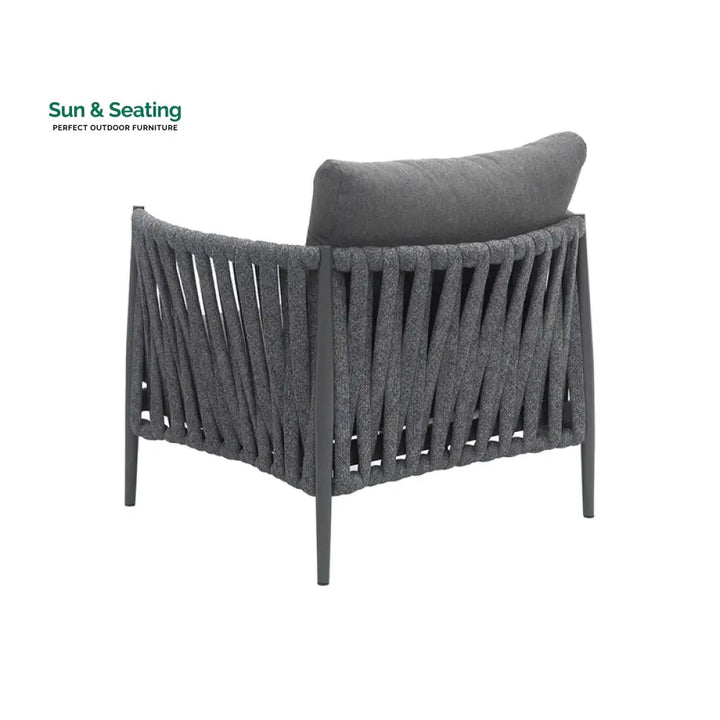 Gallo Outdoor Sofa Set 3 Seater 2 Single seater and 1 Center Table (Grey) Braided &amp; Rope Sofa Sets