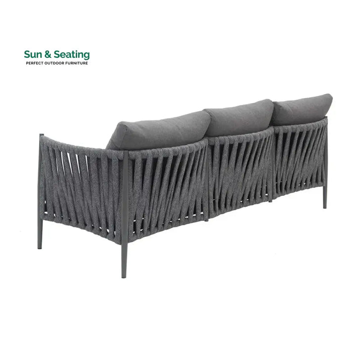 Gallo Outdoor Sofa Set 3 Seater 2 Single seater and 1 Center Table (Grey) Braided &amp; Rope Sofa Sets