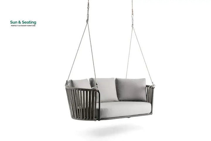 Gato Double Seater Hanging Swing Without Stand For Balcony Garden Swing (Grey) Braided &amp; Rope Swings