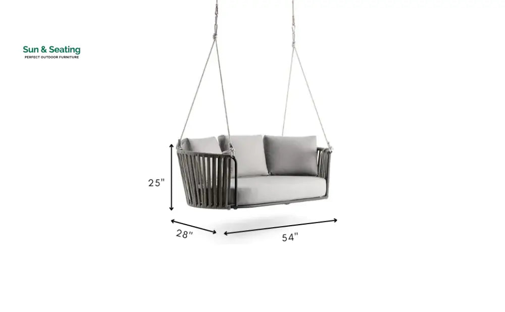 Gato Double Seater Hanging Swing Without Stand For Balcony Garden Swing (Grey) Braided &amp; Rope Swings