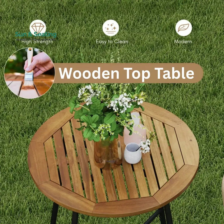 Gauravi Premium Outdoor Rope Bar Set With a High-Top Round Table Bar Set