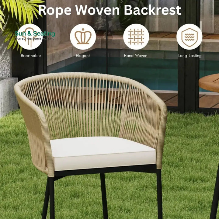 Gauravi Premium Outdoor Rope Bar Set With a High-Top Round Table Bar Set