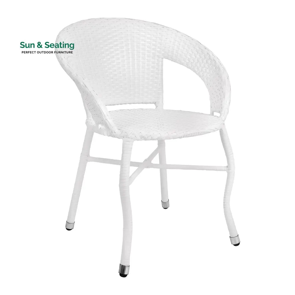 Gaya Outdoor Patio Seating Set 2 Chairs Set (White) Coffee Table Sets