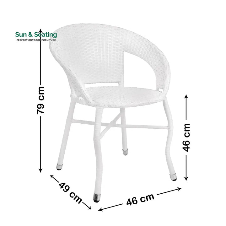 Gaya Outdoor Patio Seating Set 2 Chairs Set (White) Coffee Table Sets