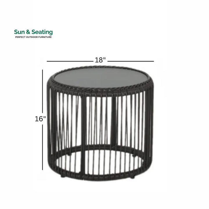 Geeks Outdoor Patio Seating Set 2 Chairs and 1 Table Set (Black) Coffee Table Sets