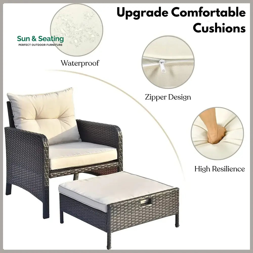 Geetika Outdoor 5 Piece Patio Wicker Furniture Set Patio Sofa Set