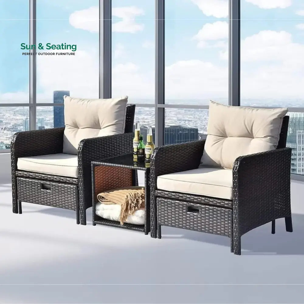Geetika Outdoor 5 Piece Patio Wicker Furniture Set Patio Sofa Set