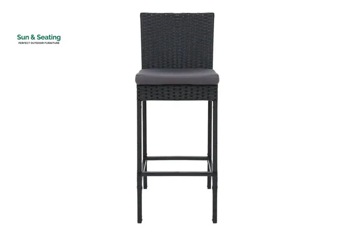 Gelt Outdoor Patio Bar Chair 4 Chairs For Balcony (Black) Bar Sets