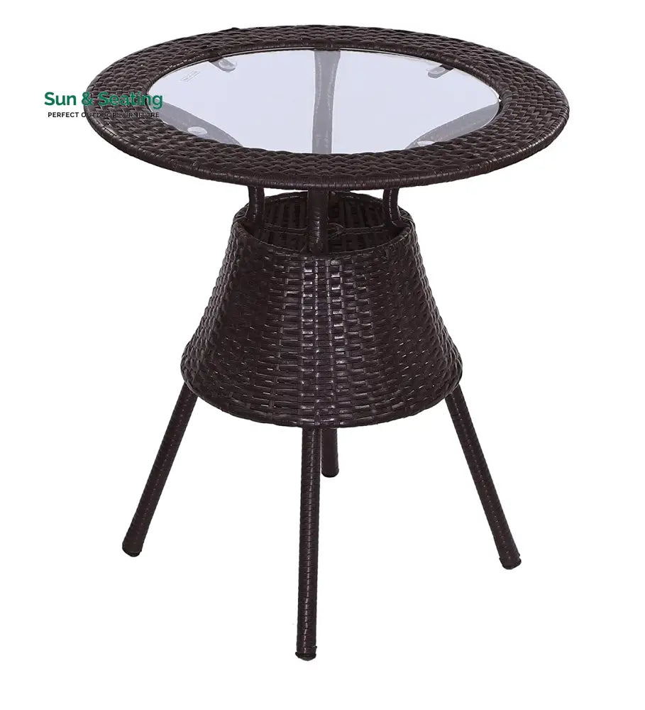 Gem Outdoor Patio Seating Set 2 Chairs and 1 Table Set (Brown) Coffee Table Sets