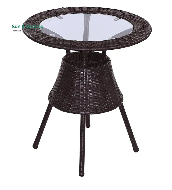 Gem Outdoor Patio Seating Set 2 Chairs and 1 Table Set (Brown) Coffee Table Sets