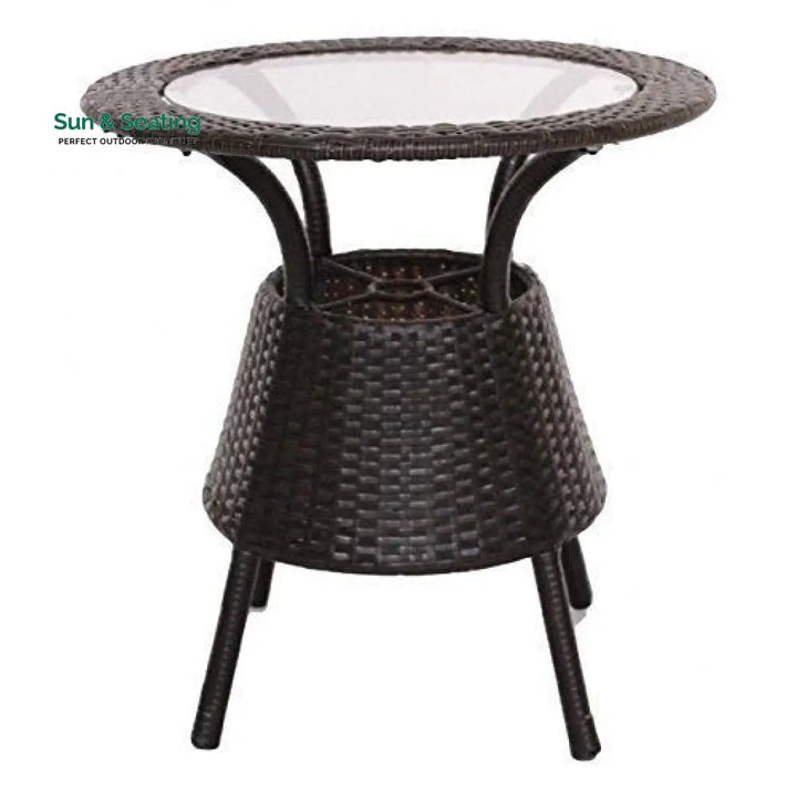 Gem Outdoor Patio Seating Set 2 Chairs and 1 Table Set (Brown) Coffee Table Sets