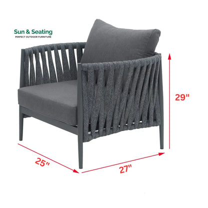 Gene Outdoor Garden Balcony Sofa Set 2 Single seater Set (Dark Grey) Sofa Sets