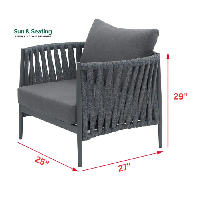 Gene Outdoor Garden Balcony Sofa Set 2 Single seater Set (Dark Grey) Sofa Sets