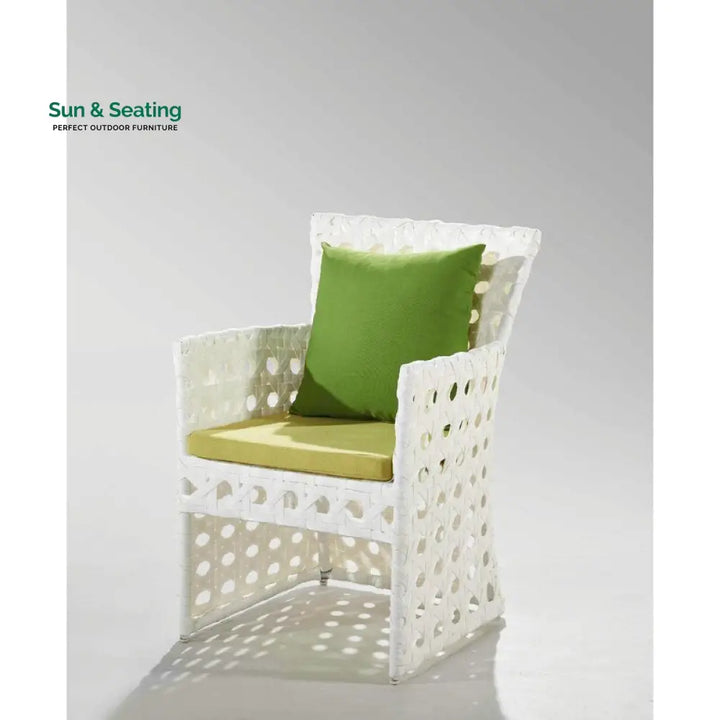 Germano Outdoor Patio Dining Set 6 Chairs and 1 Table (White) Dining sets