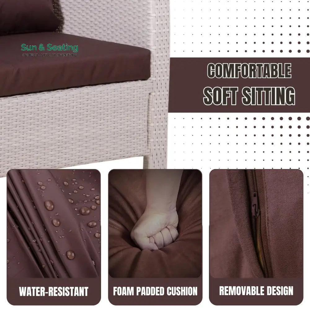 Ghada Outdoor All-Weather Wicker Single Seater Sofa Sofa Set