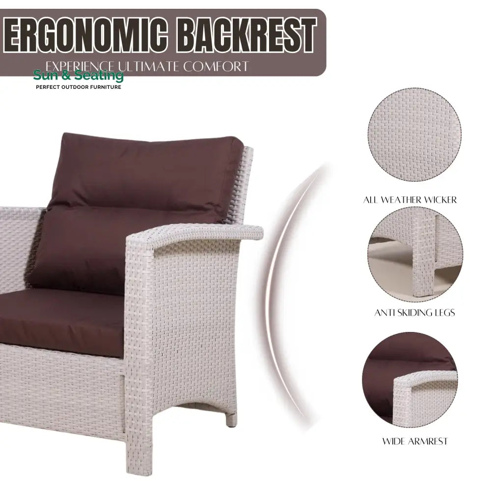 Ghada Outdoor All-Weather Wicker Single Seater Sofa Sofa Set