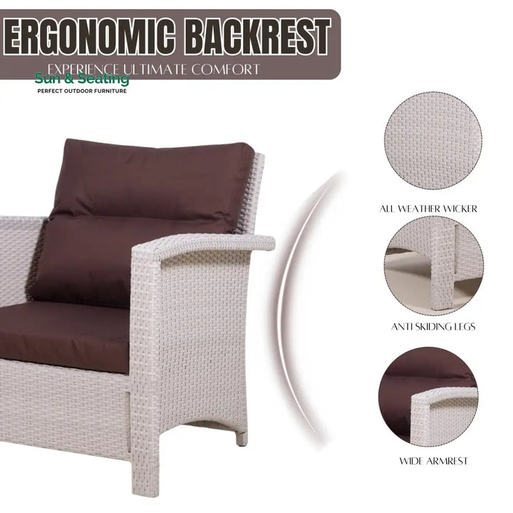 Ghada Outdoor All-Weather Wicker Single Seater Sofa Sofa Set