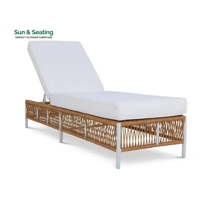 Giavanna Outdoor Rope Lounge Chairs Set of 2 with Thick Cushions Lounger Set
