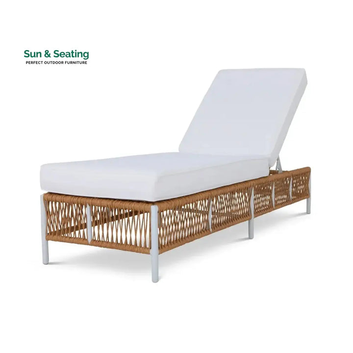 Giavanna Outdoor Rope Lounge Chairs Set of 2 with Thick Cushions Lounger Set