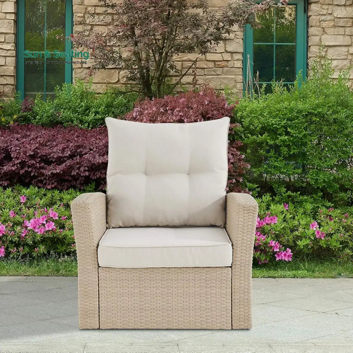 Gisla Outdoor Rattan Wicker 4-Piece Patio Sofa Set Patio Sofa Set