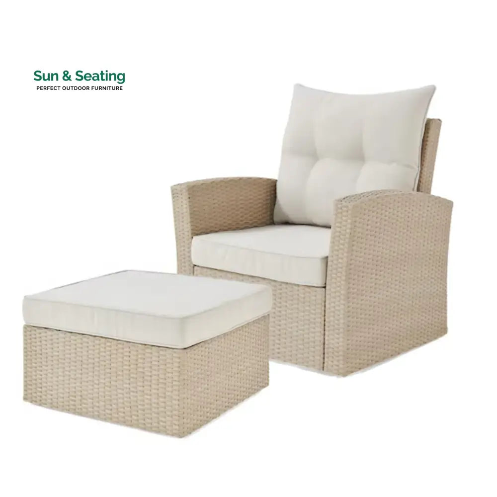 Gisla Outdoor Rattan Wicker 4-Piece Patio Sofa Set Patio Sofa Set
