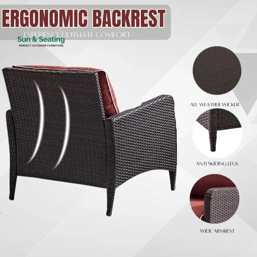 Gitali Outdoor 4 Piece Patio Wicker Furniture Set Patio Sofa Set