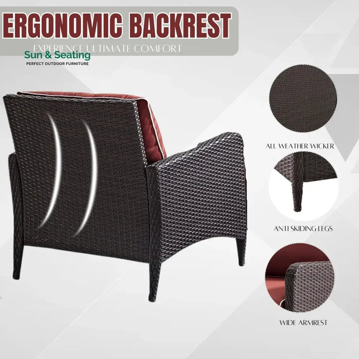 Gitali Outdoor 4 Piece Patio Wicker Furniture Set Patio Sofa Set