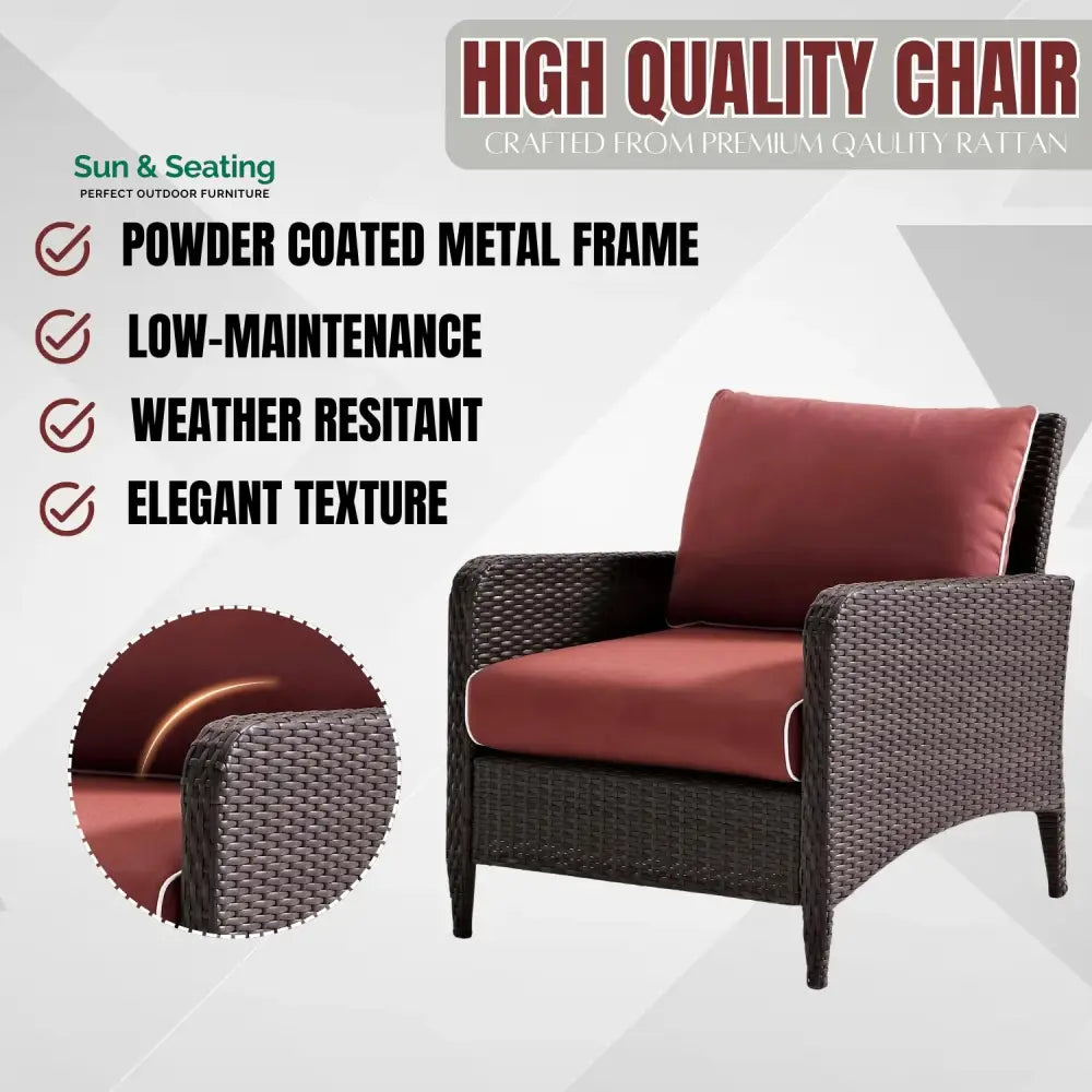 Gitali Outdoor 4 Piece Patio Wicker Furniture Set Patio Sofa Set