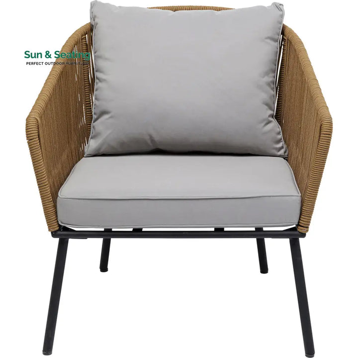 Goons Outdoor Sofa Set 3 Seater 2 Single seater and 1 Center Table Set (Khaki) Braided &amp; Rope Sofa Sets