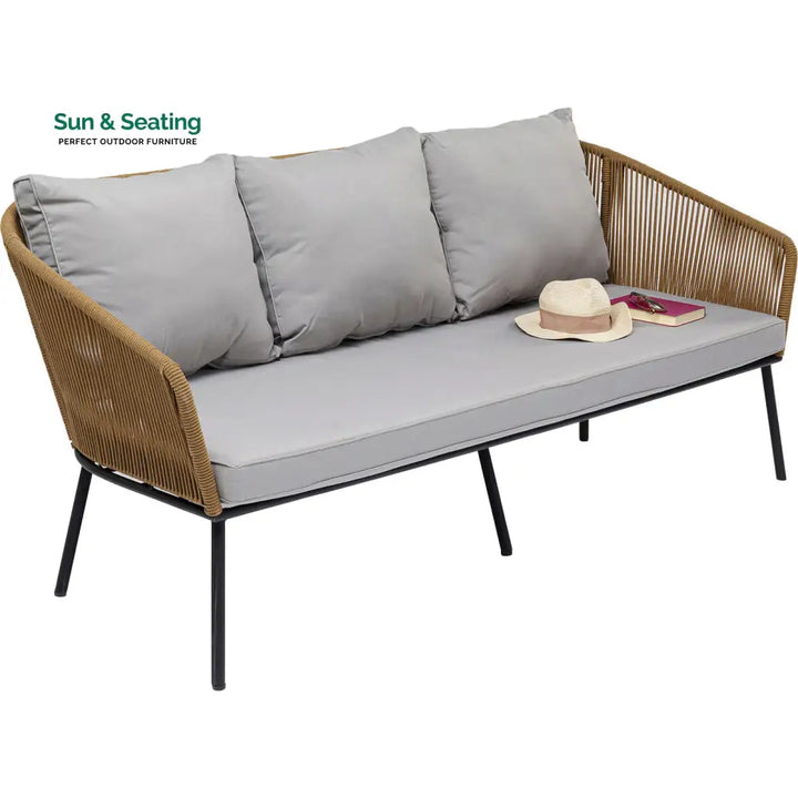 Goons Outdoor Sofa Set 3 Seater 2 Single seater and 1 Center Table Set (Khaki) Braided &amp; Rope Sofa Sets