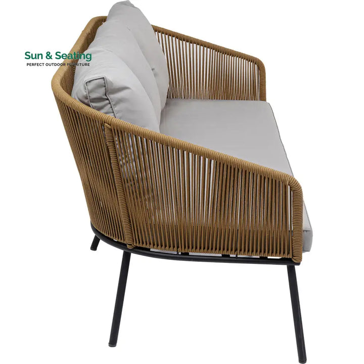 Goons Outdoor Sofa Set 3 Seater 2 Single seater and 1 Center Table Set (Khaki) Braided &amp; Rope Sofa Sets