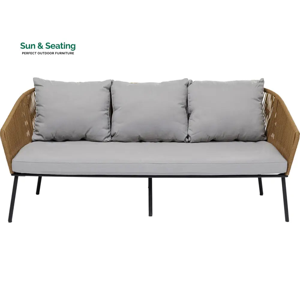 Goons Outdoor Sofa Set 3 Seater 2 Single seater and 1 Center Table Set (Khaki) Braided &amp; Rope Sofa Sets