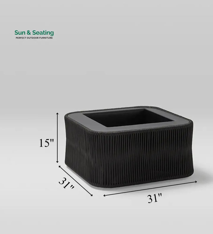 Gosse Outdoor Planter For Garden Balcony (Black) Braided &amp; Rope Planter