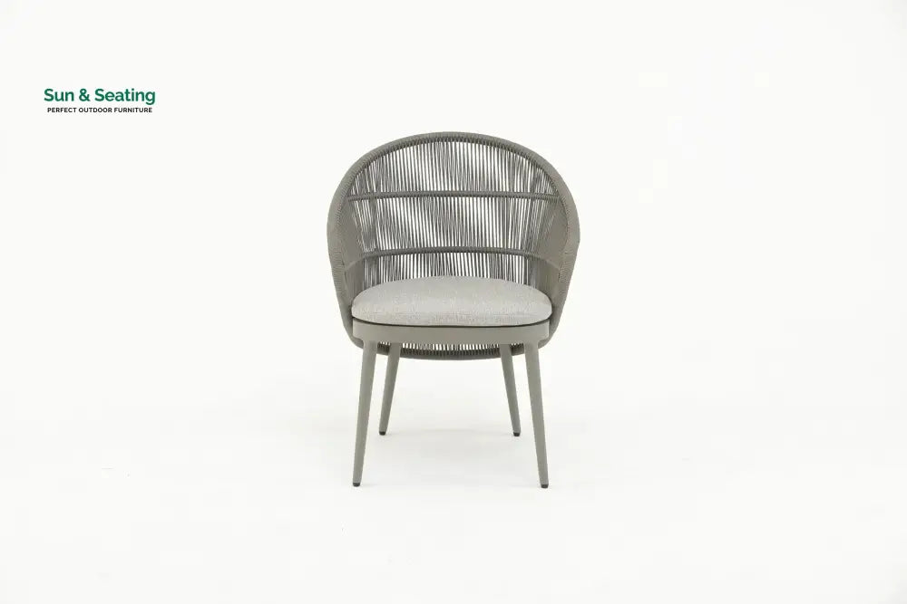 Gracia Outdoor Patio Dining Set 4 Chairs and 1 Table Braid &amp; Rope (Grey) Dining sets