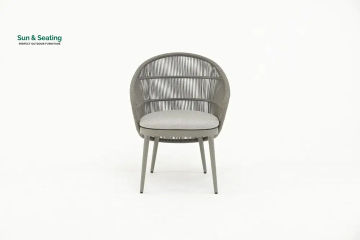 Gracia Outdoor Patio Dining Set 4 Chairs and 1 Table Braid &amp; Rope (Grey) Dining sets