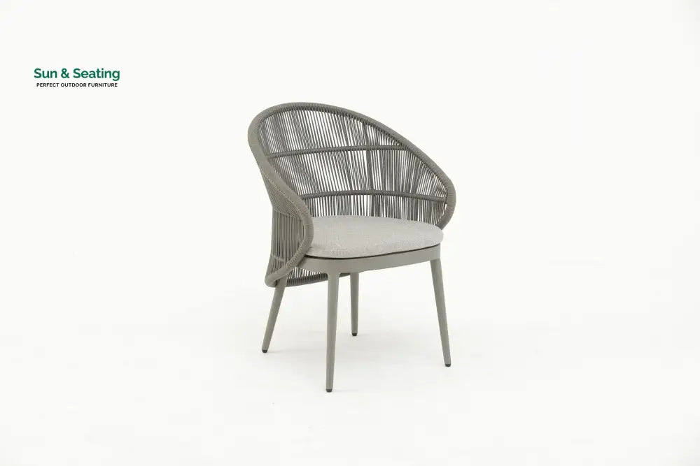 Gracia Outdoor Patio Dining Set 4 Chairs and 1 Table Braid & Rope (Grey) Dining sets