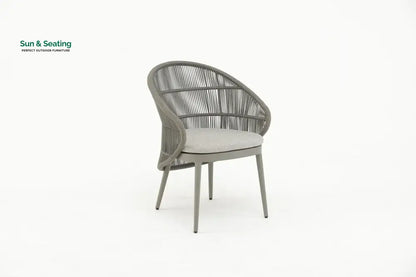 Gracia Outdoor Patio Dining Set 4 Chairs and 1 Table Braid & Rope (Grey) Dining sets