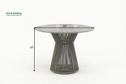 Gracia Outdoor Patio Dining Set 4 Chairs and 1 Table Braid & Rope (Grey) Dining sets