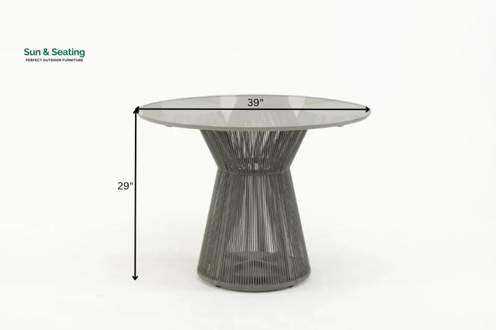 Gracia Outdoor Patio Dining Set 4 Chairs and 1 Table Braid &amp; Rope (Grey) Dining sets
