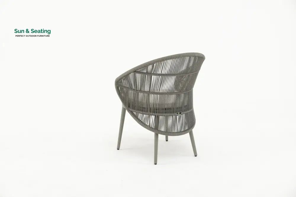 Gracia Outdoor Patio Dining Set 4 Chairs and 1 Table Braid &amp; Rope (Grey) Dining sets