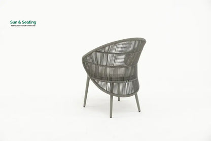 Gracia Outdoor Patio Dining Set 4 Chairs and 1 Table Braid & Rope (Grey) Dining sets