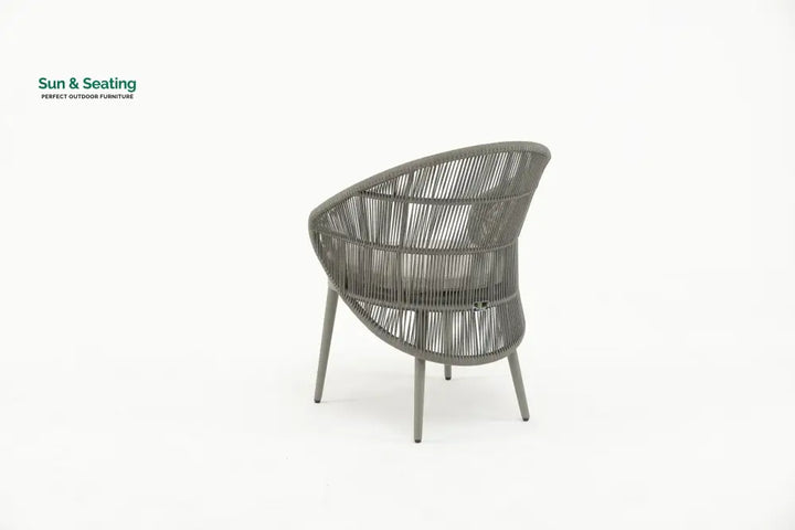 Gracia Outdoor Patio Dining Set 4 Chairs and 1 Table Braid &amp; Rope (Grey) Dining sets