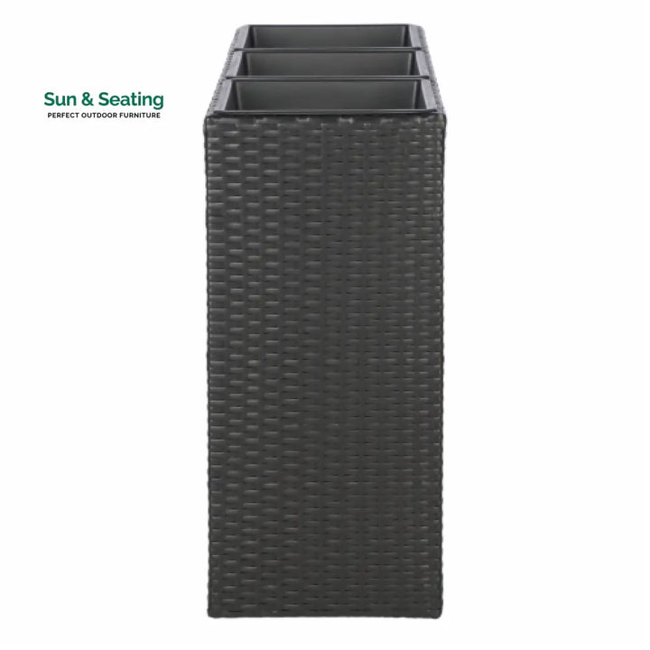 Grae Outdoor Wicker Planters For Garden Balcony (Black) Planter