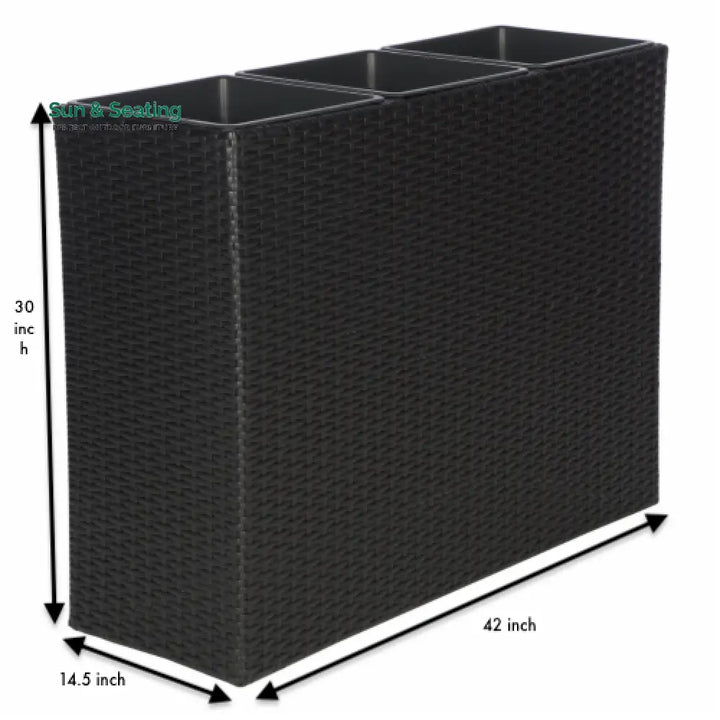 Grae Outdoor Wicker Planters For Garden Balcony (Black) Planter
