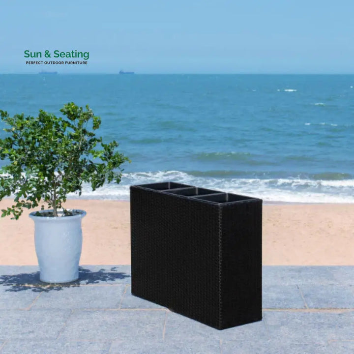 Grae Outdoor Wicker Planters For Garden Balcony (Black) Planter