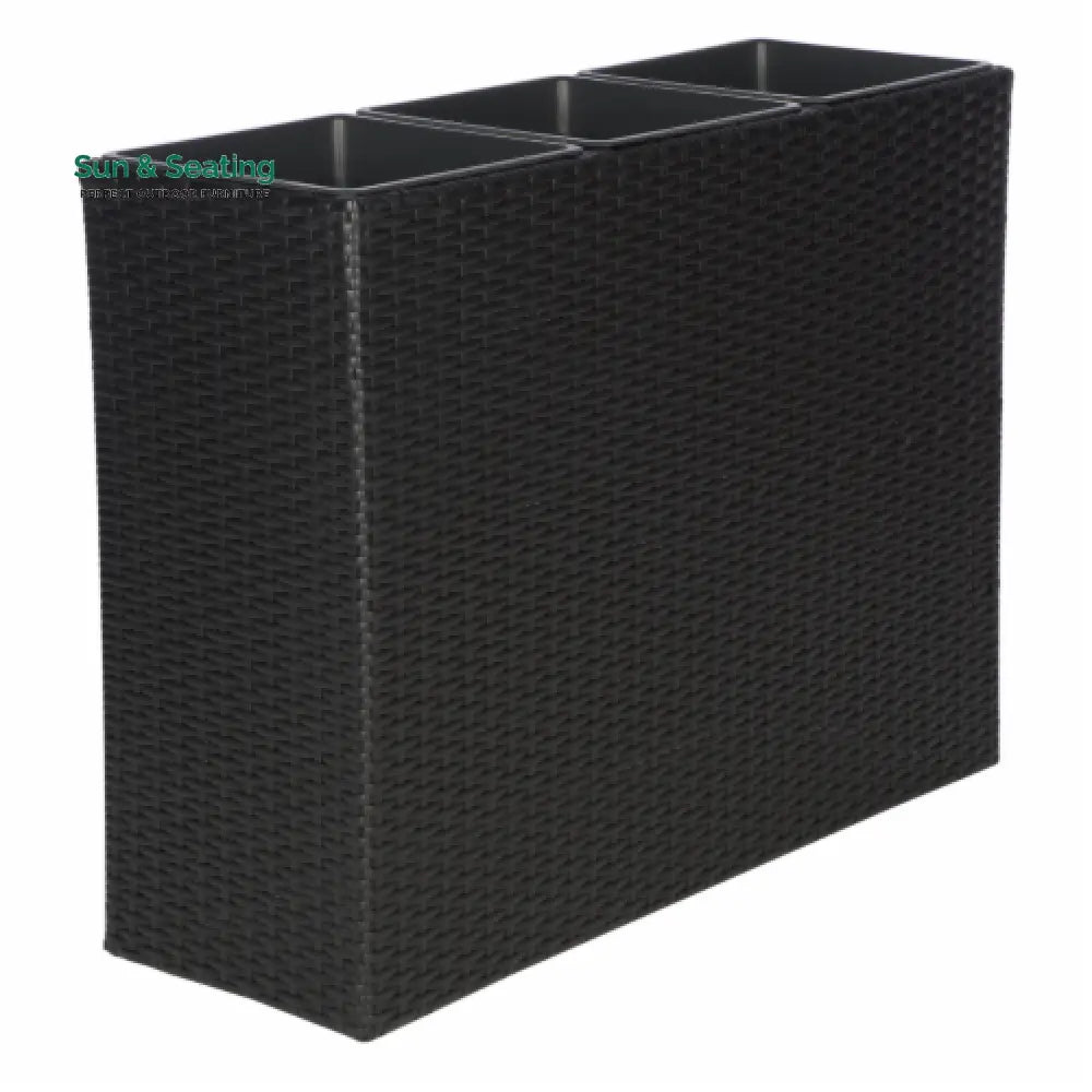 Grae Outdoor Wicker Planters For Garden Balcony (Black) Planter