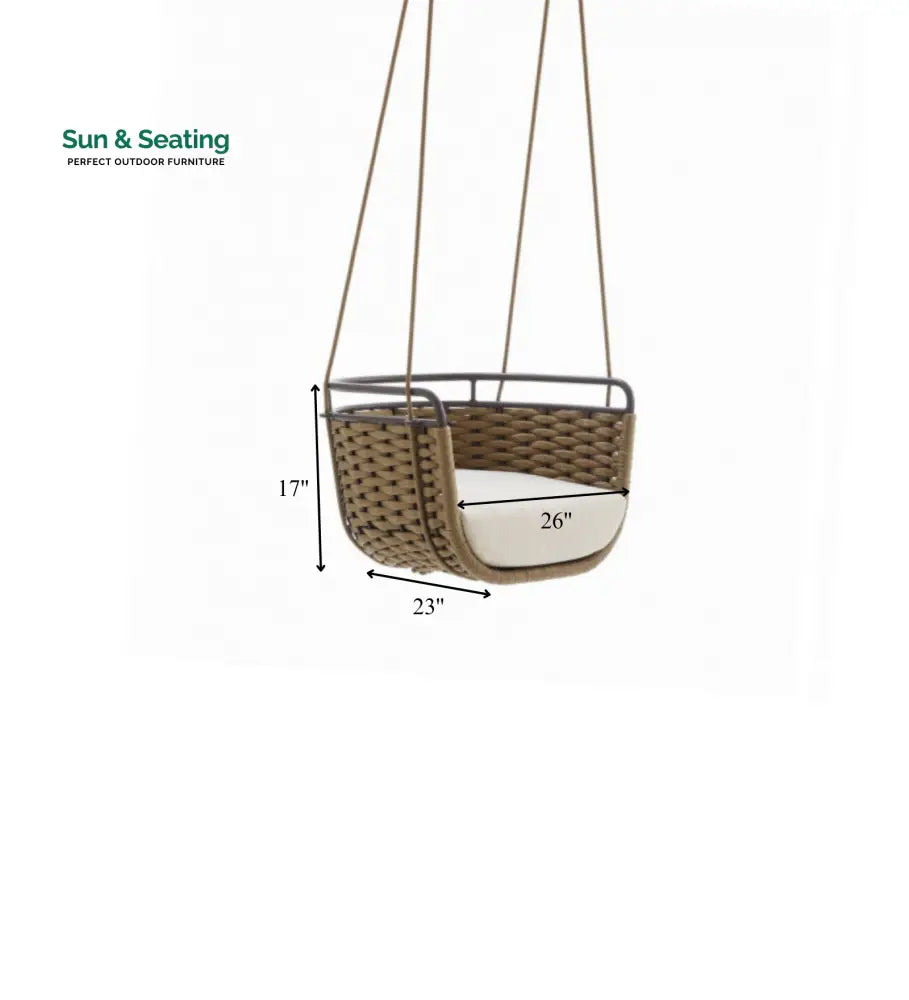 Greco Single Seater Hanging Swing Without Stand For Balcony Garden Swing (Brown) Braided &amp; Rope Swings